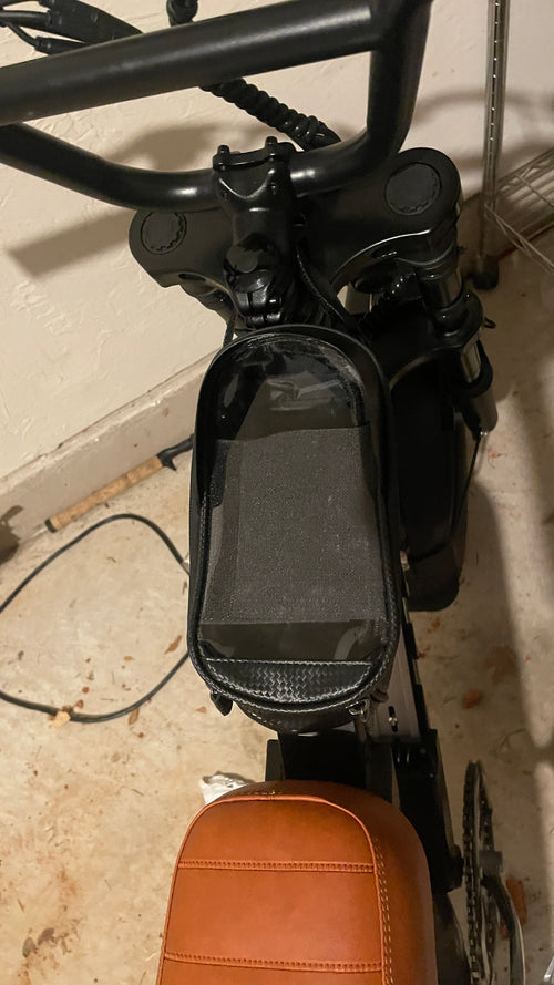 Black bike front frame bag